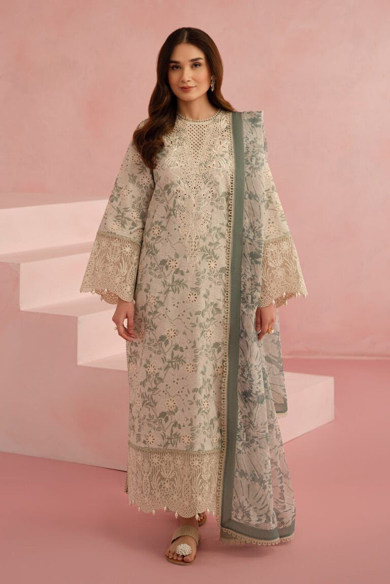AFROZEH  Luxe Embroidered 3 Piece Women’s Dress