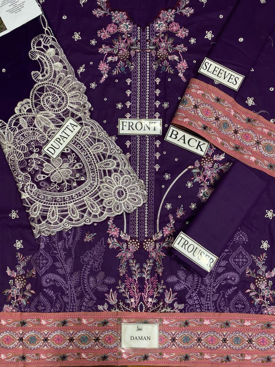 QALAMKAR  chikankari Luxury Lawn 3 Piece