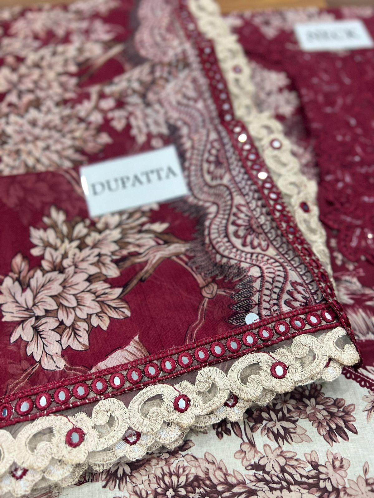 MARIA.B Luxury Embroidered Lawn Unstitched 3PC – Timeless Elegance