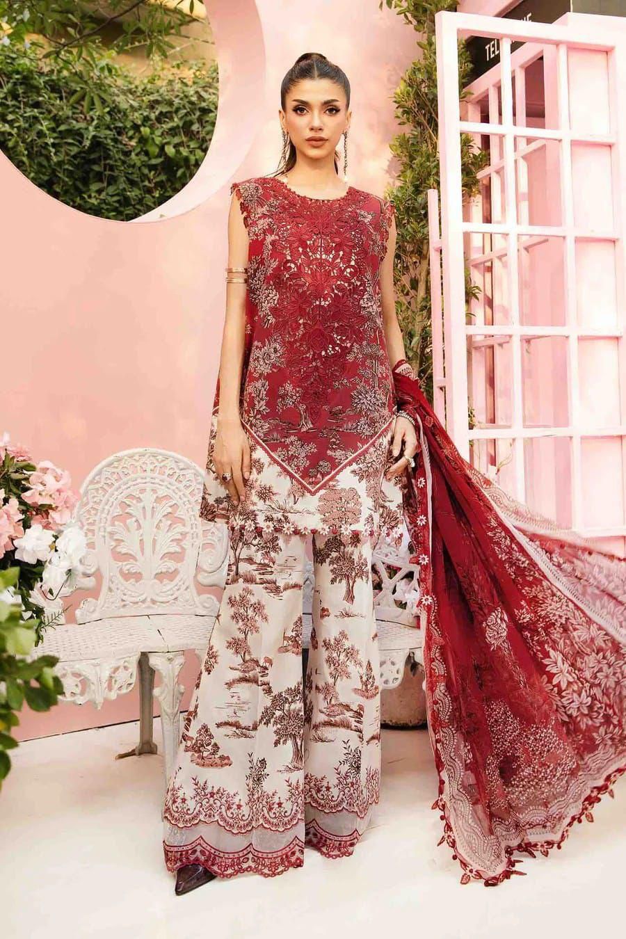 MARIA.B Luxury Embroidered Lawn Unstitched 3PC – Timeless Elegance